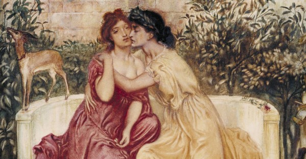 Sappho and Erinna in a Garden at Mytilene 1864 by Simeon Solomon 1840-1905