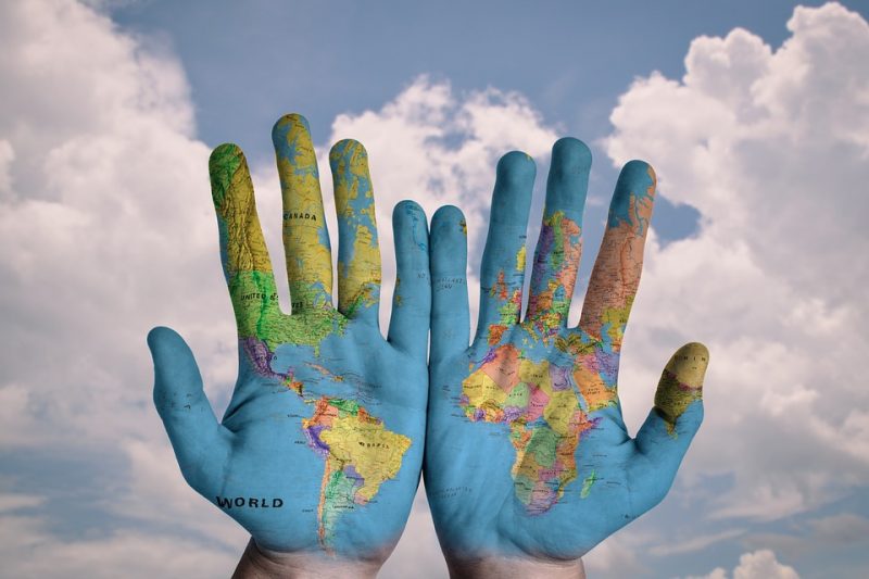 globe hands map - pixabay