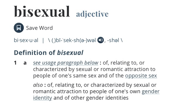 Merriam Webster - bisexual