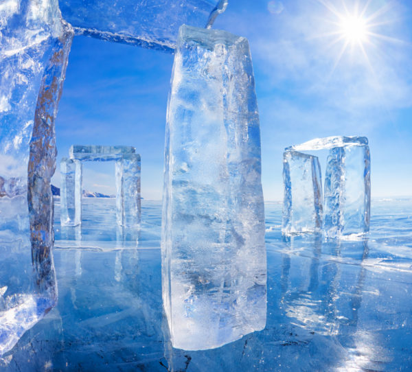 icehenge - ice stonehenge - winter solstice - deposit photos