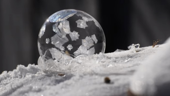 snow globe soap bubble