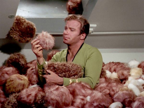 Kirk with Tribbles