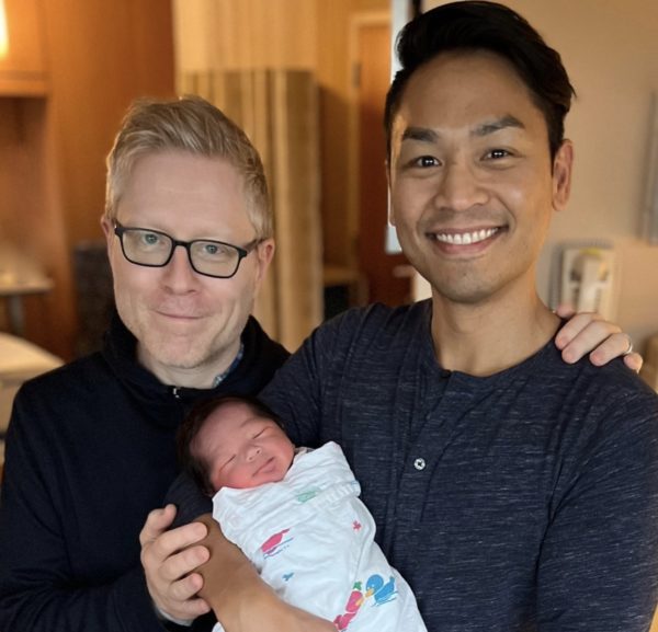 Anthony Rapp and Ken Ithiphol with baby